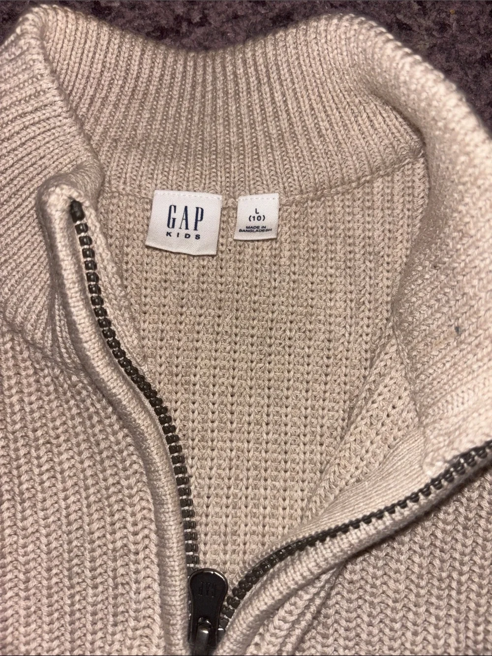 GAP boys  Half-Zip Sweater in Light Beige